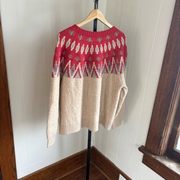 Lucky Brand NWT Fair Isle Holiday Pullover Ski Sweater Nordic Crewneck Womens XL - Picture 3 of 9